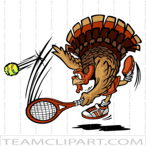 Thanksgiving Turkey Playing Tennis