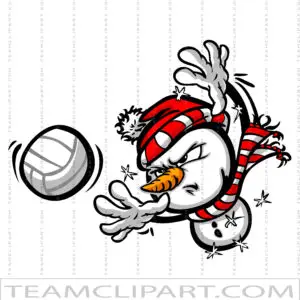 Snowman Volleyball Clipart